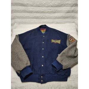 Disney Mickey Mouse Men's XL Weight Embroidered Letter Jacket 80% Wool Snap USA
